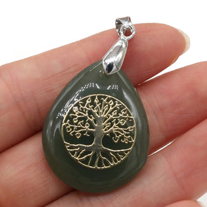 Pendentif Boule Pierre Naturelle Arbre de Vie