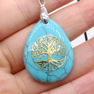 Pendentif Boule Pierre Naturelle Arbre de Vie