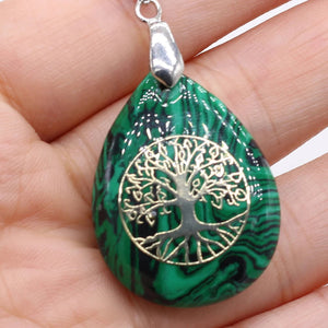 Pendentif Boule Pierre Naturelle Arbre de Vie