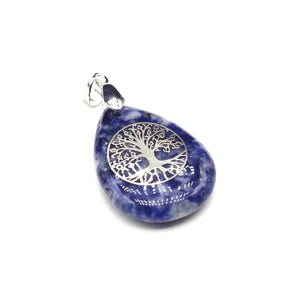 Pendentif Boule Pierre Naturelle Arbre de Vie