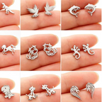 Kleine stud oorbellen met haaienmotief