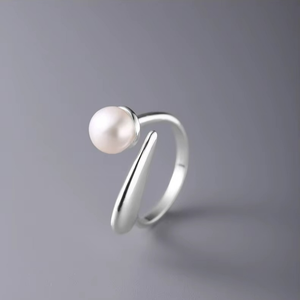 Charmante Bague Anneau avec Perle Femme