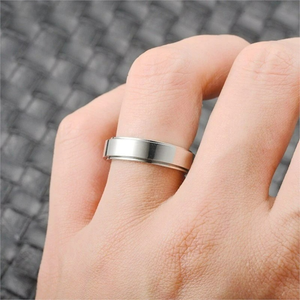 Bague Anneau Pour Femme Anti-Stress Tournant argent