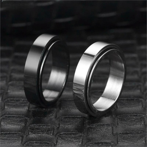 Bague Anneau Pour Femme Anti-Stress Tournant noir