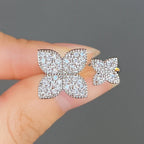 Set de 2 Bagues Anneau Fleur en Zircon argent