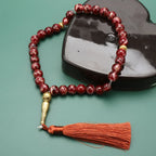 Tasbih Lang 33 zwarte kralen - rode moslimgebedsketting
