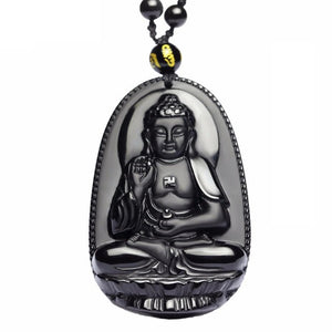 Pendentif Bouddha Obsidienne