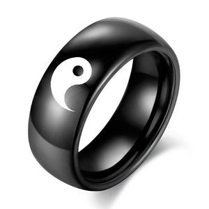 Bague Yin Yang couleur Noir 