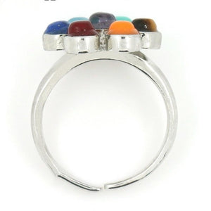 Bague 7 Chakras couleur Argent