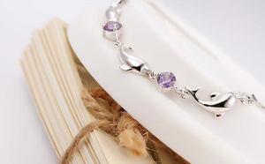 Bracelet Dauphin Argent violet