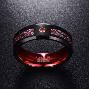 Bague Celtique homme rouge