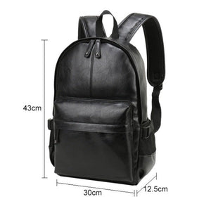 Cartable en Cuir Homme Noir Sac À Dos