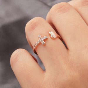 Bague avec Croix pour Femme Or & Argent Argent