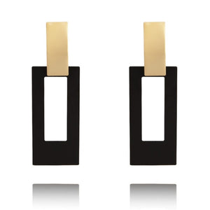 Boucles d'Oreilles Rectangle Pendantes