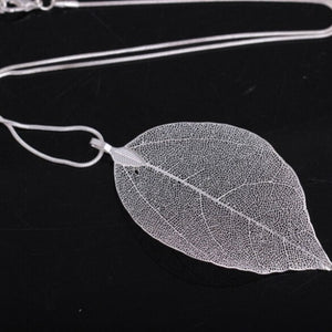 Collier Bohème Feuille Pendentif argent