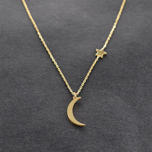 Collier Étoile & Lune or