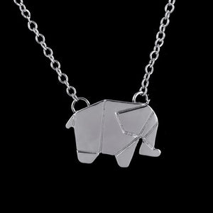 Collier Elephant Origami argent