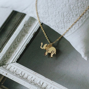 Collier Pendentif Elephant or