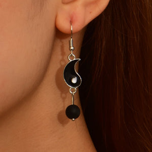 Boucles d'Oreilles Pendantes Yin Yang Or & Argent argent