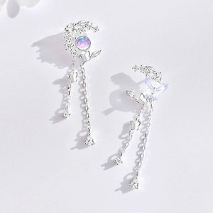 Boucles d'Oreilles Lune et Papillons