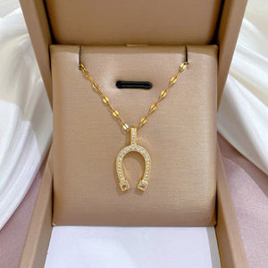 Collier Fer À Cheval Pendentif Sabot Porte Bonheur