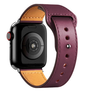 Bracelet Apple Watch en Cuir bordeaux