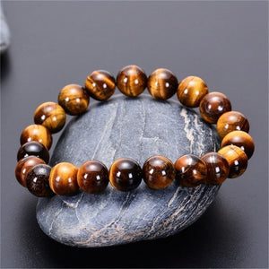 Bracelet Oeil de Tigre Gourmette Homme Femme Protection contre Energies Négatives, Détente, Réduction Stress