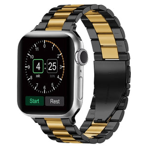 Bracelet Apple Watch en Métal noir et or