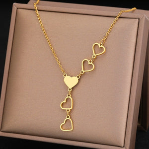 Collier Coeur Long or