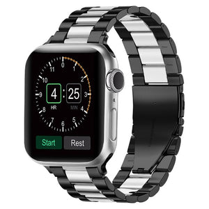 Bracelet Apple Watch en Métal noir et argent