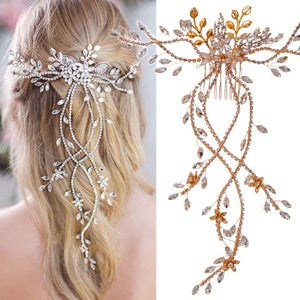 Barrette pour Cheveux Mariage Fleurs et Diamants