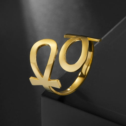 Ring Egyptische Ankh-kruis Chevalier Ring Oude Egypte goud