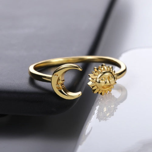 Ring Maan Zon Sterren Dames goud