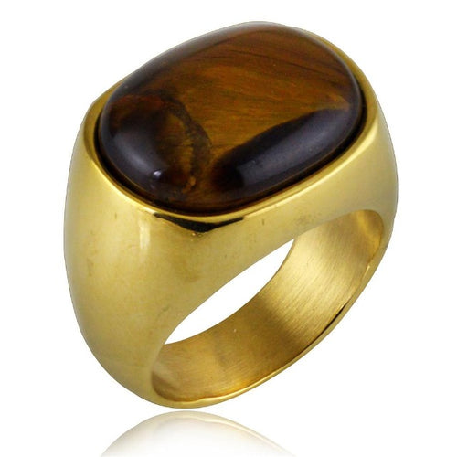 Ring Tijgeroog en goud