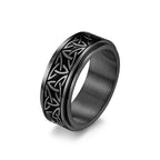 Bague Viking Ragnar Anneau Rotatif noir