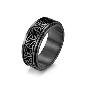 Bague Viking Ragnar Anneau Rotatif noir