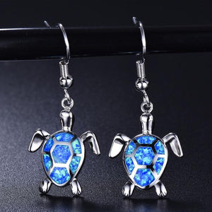 Boucle d'Oreille Tortue bleu