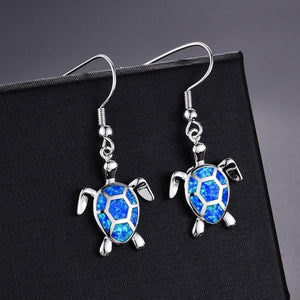 Boucle d'Oreille Tortue bleu