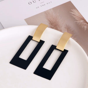 Boucles d'Oreilles Rectangle Pendantes