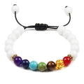 bracelet 7 chakras blanc