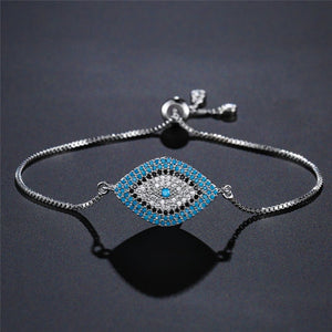 Bracelet Contre le Mauvais Oeil Bleu Grec Turc Matiasma Mataki Gourmette argent 1