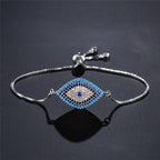 Bracelet Contre le Mauvais Oeil Bleu Grec Turc Matiasma Mataki Gourmette argent 2