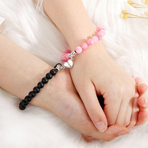 Bracelet Couple Perle rose et noir