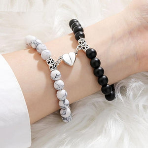 Bracelet Couple Perle noir et blanc