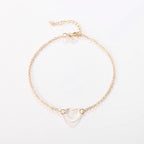 Enkelbandje met Hart Goud en Zilver