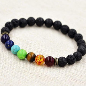 Bracelet 7 Chakras Pierre de Lave