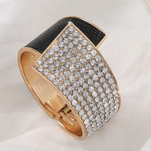 Bracelet Manchette Diamants pour Femme noir