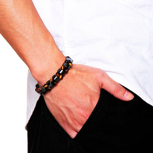 Bracelet Pierre Oeil de Tigre Gourmette Homme