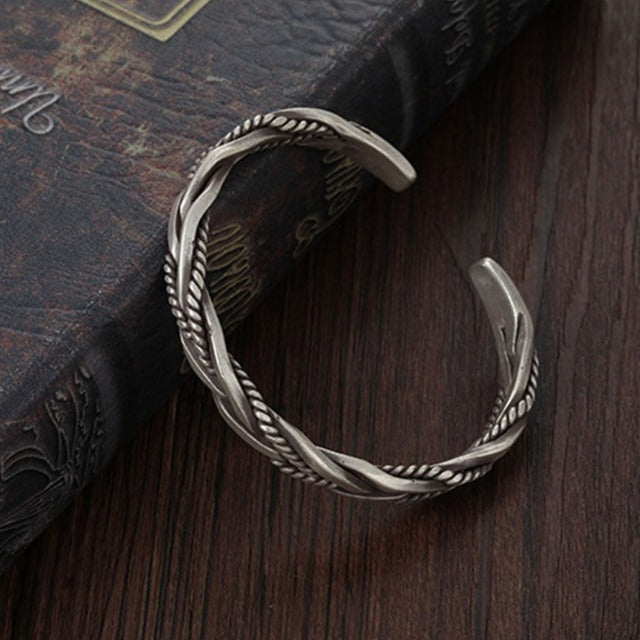 Zilveren Gedraaide Armband Heren