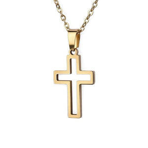 Collier Chrétien Pendentif Croix de Jésus Homme Femme or